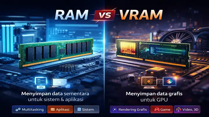 RAM vs VRAM: Perbedaan, Fungsi, dan Mana yang Lebih Penting untuk Performa Komputer?
