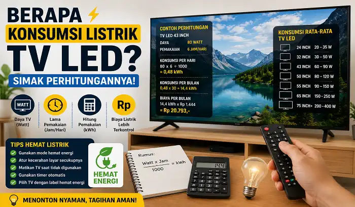 Berapa Konsumsi Listrik TV LED? Cara Hitungnya Biar Tagihan Nggak Bikin Kaget