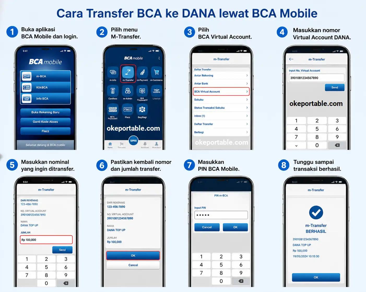 Cara Transfer BCA ke DANA lewat BCA Mobile