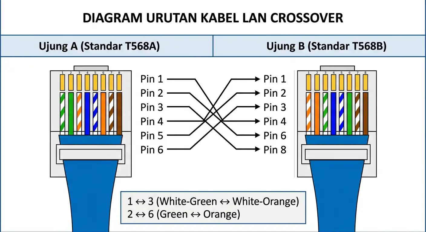 Urutan Kabel LAN Cross