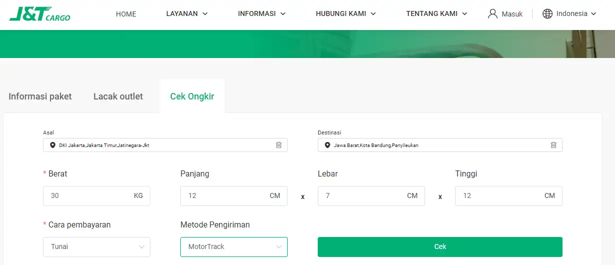 Cek J&T Harga Lengkap