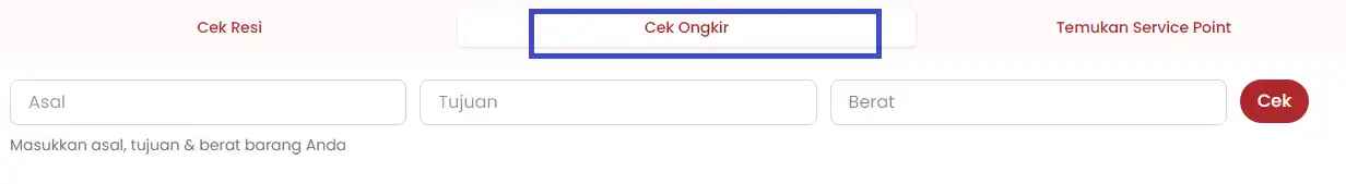 Pilih Cek Ongkir