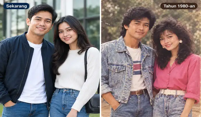 Foto Modern Berubah Jadi Nuansa 80-an: Dari Pakaian sampai Rambut Mekar!